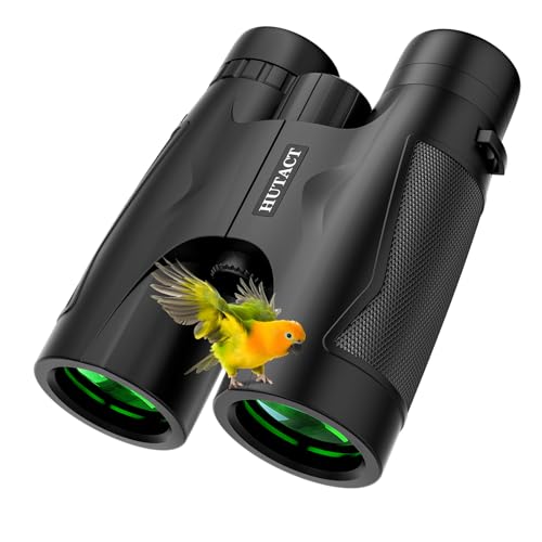 Hutact Binocolo Professionale Potente,10X42 Compatto Binocolo Per Adulti- Prismi Bak4 E Lente Fmc, Per Birdwatching, Viaggio Trekking Teatro E Concert