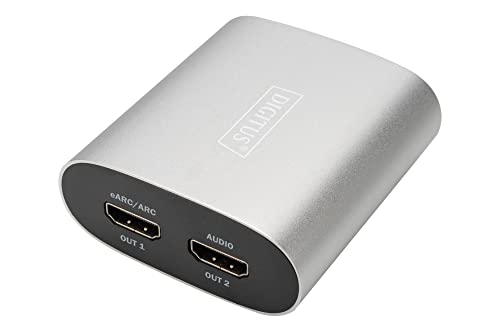 Digitus Hdmi Earc - Convertitore/Estrattore Micro Usb, 0,5 M, Alloggiamento In Alluminio, Colore: Grigio