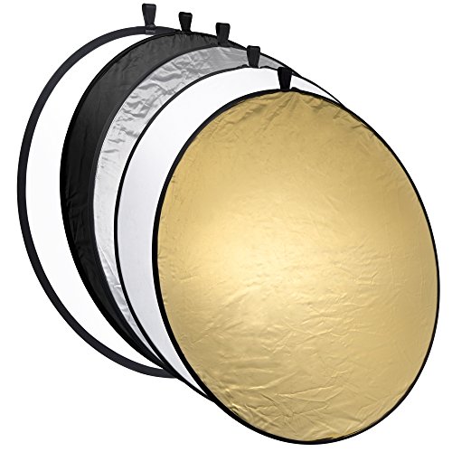 Mantona Riflettore Pieghevole 5 In 1-110 Cm Colori: Oro, Argento, Nero, Bianco (Diffusore)