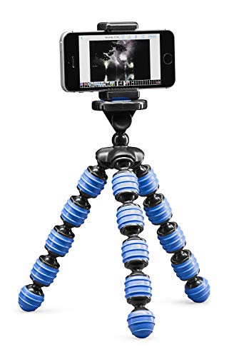 Cullmann Alpha 350 Mobile Flessibile Mini Treppiede Con Supporto Per Smartphone, Blu, Carico Massimo 1 Kg, 204G Leggero