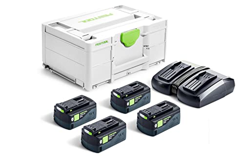 Festool Set Di Energia Sys 18V 4X5,0/Tcl 6 Duo (Con Batterie Bp 18 Li 5,0 Asi, Caricatore Rapido), In Systainer