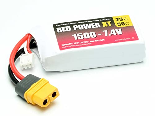Red Power Batteria Per Modellismo (Lipo) 7,4 V 1500 Mah Custodia Morbida Xt60