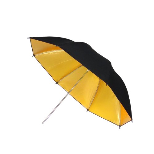 Dynasun Ur02Gb Ombrello Professionale Da Studio Riflettente Per Studio Fotografico, Foto E Video, 150Cm Xxl, Nero/Oro