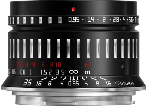 Tartisan - Obiettivo 35 Mm F0.95 Aps-C Per Fotocamere Mirrorless Con Grande Apertura, Con Messa A Fuoco Manuale, Compatibile Con R7, Aps-C, Modello R1