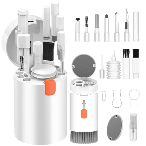 Vichyie 20 In 1 Kit Pulizia Pc, Pennello Pulizia Tastiera, Accessori Pulizia Per Airpods Cuffie, Computer, Cellulare, Telefono, Fotocamere, Set Pulizi