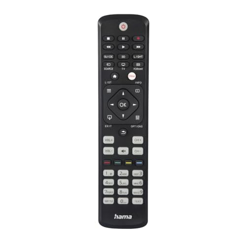 Hama Telecomando Universale Per Tv Philips (Infrarossi, Capacità Di Apprendimento, Tasti Luminosi, Tasto Intelligente, Funzione Easy Mode, Tasti Princ