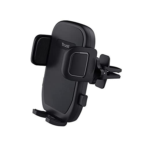 Trust Runo Supporto Auto Smartphone, Supporto Per Presa D'Aria Per Telefono, Base Salda, Pulsante Di Sgancio Rapido, Morsetto Posteriore Gommato, Ipho
