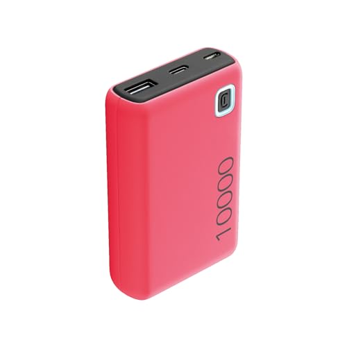 Cellularline | Power Bank Essence 10000 | Caricabatterie Portatile Da 10000Mah - Input 1Xusb-C, 1Xmicro Usb, 10.5W - Output 1Xusb 12W (Pink)