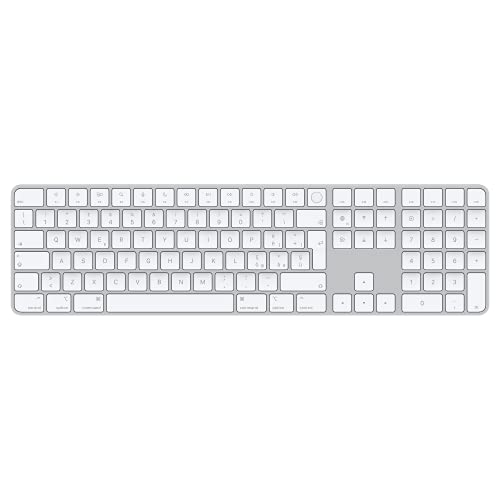 Apple Magic Keyboard Con Touch Id E Tastierino Numerico: Bluetooth, Ricaricabile. Compatibile Con I Computer Mac Con Chip Italiano, Tasti Bianchi