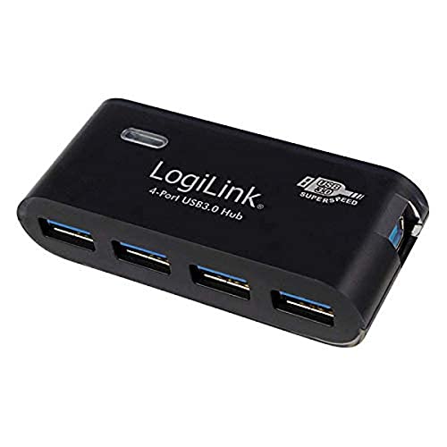 Logilink Hub Usb 3.0 A 4 Porte Con Alimentatore 5V/2A Nero