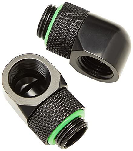 Corsair Hydro X Serie, Adattatore Rotary 45° Confezione Doppia (Filettature Bspp G1/4” Standard, Meccanismo Di Rotazione A Tenuta, Finitura Alta Quali