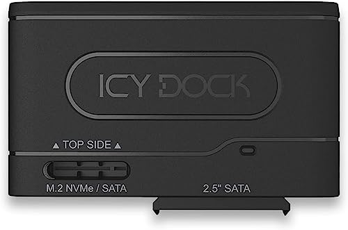 Icy Dock Ez-Adapter Mb104U-1Smb M.2 Nvme Sata Ssd Adattatore, Usb 3.2 Gen 2 (Type-C) Adattatore Fino A 10 Gbps, A Ssd 2,5" Sata Ssd/Hdd E M.2 Nvme/Sat