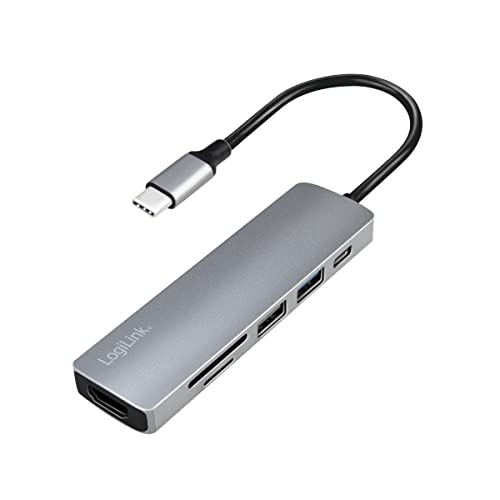Logilink Ua0343 - Hub Multifunzione Usb-Ctm Con 6 Espansioni: 1X Hdmi/1X Usb-C Pd (Power Delivery)/1X Lettore Di Schede Sd/2X Usb 3.2 Gen 1X1/1X Hdmi