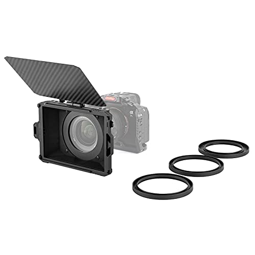 Smallrig Mini Matte Box Per Dslr/Fotocamere Mirrorless, Con Cornice Filtro 4 X 5,65" E Anelli Adattatori 67Mm/72Mm/77Mm/82-95Mm - 3196