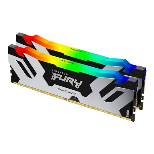 Kingston Fury Renegade Nero Rgb Xmp 32Gb 8000Mt/S Ddr5 Cl38 Dimm (Kit Da 2)Memoria Gaming Per Computer Fissi- Kf580C38Rsak2-32