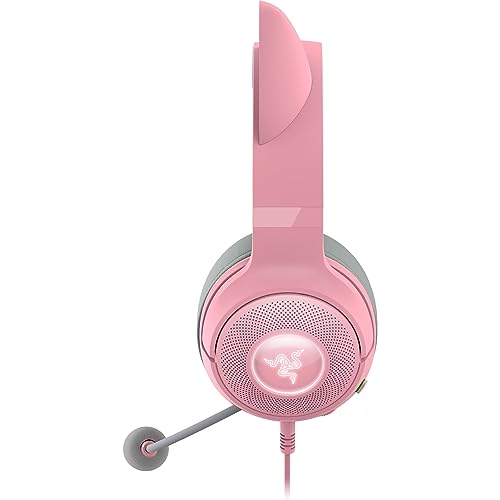 Razer Kraken Kitty V2 - Cuffie Rgb Cablate Con Orecchie Da Gatto, Illuminazione Reattiva Allo Streaming, Microfono Cardioide Hyperclear, Driver Trifor