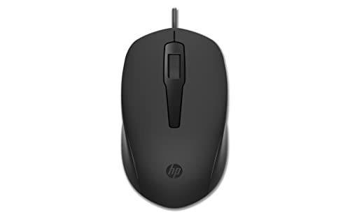 Hp 150 Wired Mouse, Cablato, Collegamento Usb-A, Sensore Ottico Da 1600 Dpi, 3 Pulsanti E Rotella Di Scorrimento A Doppia Funzione, Impugnatura Egonom