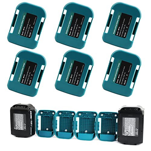 6 Pack Quperr Supporti Per Batteria, Batteria Stoccaggio Rack Batteria Dock Holder Compatibile Con Makita 18V Batteria Agli Ioni Di Litio Bl1860 Bl185