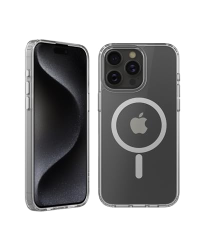 Belkin Sheerforce Custodia Per Iphone 15 Pro Max Con Magsafe, Cover Magnetica Per Iphone 15 Pro Max, Trasparente, Rivestimento Antimicrobico E Bumper