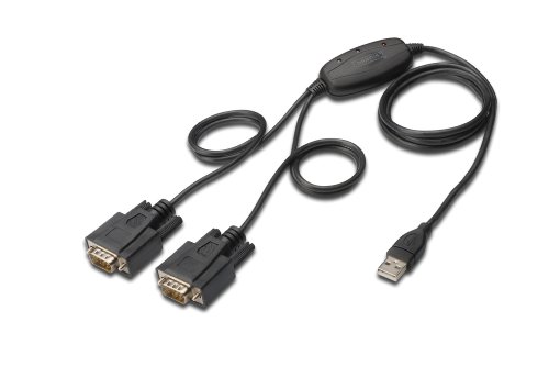 Digitus Adattatore Seriale Da Usb A 2X - Convertitore Rs232 - Usb 2.0 Tipo A A 2X Dsub 9M - Chipset Ftdi - Cavo Di Collegamento Da 1,5 M