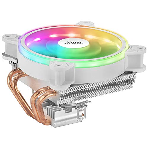 Mars Gaming Mcpu220W, Raffreddatore Per Cpu Bianco,Dual Argb, Pwm Silenzioso Tdp 140W