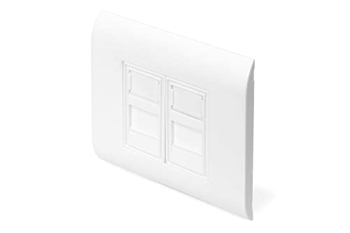 Link Dn93802 Placca Per Scatola A Muro Per Due Inserti Jack Di Rete