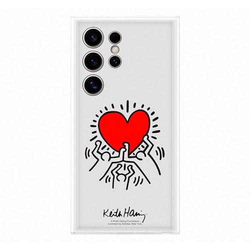 Samsung Flipsuit Case Cover Per Galaxy S24 Ultra, Card Keith Haring Con Tecnlogia Nfc Inclusa, White