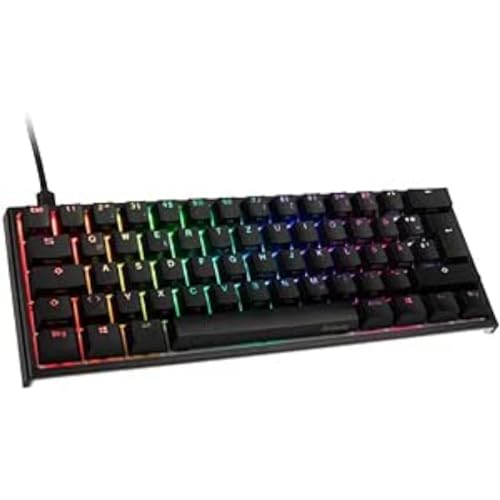 Ducky One 2 Mini Tastiera Meccanica Rgb, Tastiera Gaming Switch Brown, Tastiera 60% Con Layout Tedesco, Tastiera Pc Con Staccabile Filo (Da Usb A Usb