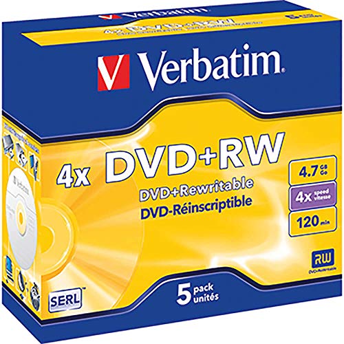 Verbatim 43229 - 5 Dvd+Rw Matt Silver 4X, 4.7Gb