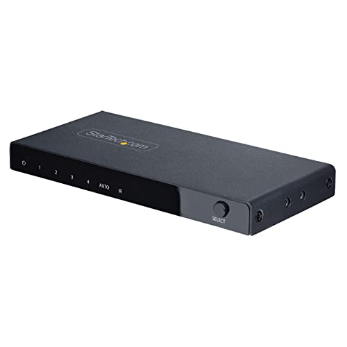 Startech.Com Switch Hdmi 8K A 4 Porte, Switcher Hdmi 2.1 4K 120Hz/8K60Hz Uhd, Hdr10+, Commutatore Hdmi 2 In 1 Out, Commutazione Automatica/Manuale Del
