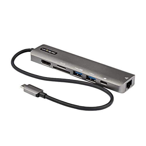 Startech.Com Adattatore Multiporta Usb C - Da Usb-C A Hdmi 2.0 4K 60Hz, 100W Pd Pass-Through, Slot Sd/Microsd, Hub Usb 3.0 A 2 Porte - Usb Type-C Mini