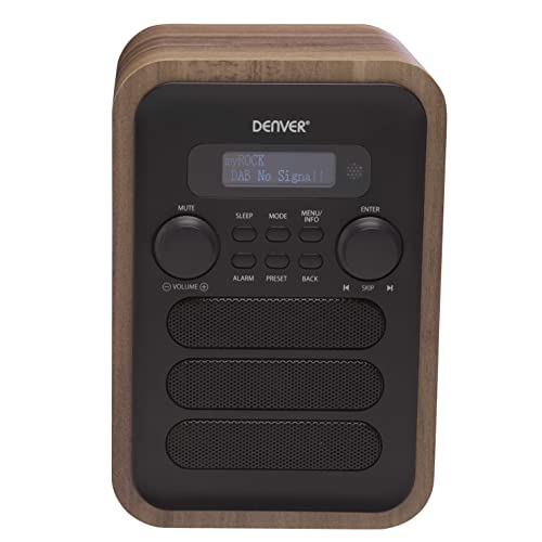 Radio Digitale Dab+ E Fm. Denver Dab-48Grey. Sveglia. Connessione Bluetooth. Volume: 2,5 W. Telecomando Incluso. Grigio.
