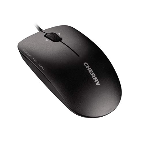 Cherry Mc 2000 – Optische Maus – Kabelgebunden – Tilt-Wheel Technologie – Symmetrisches Design – Schwarz