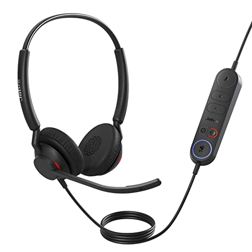 Jabra Engage 40 Cuffie Stereo Cablate, Controllo Chiamata Inline, 2 Microfoni Cancellazione Rumore, Ultraleggere, Cavo Usb-A - Certificazione Ms Teams