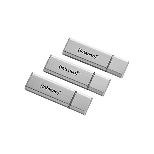 Intenso Alu Line - Chiavetta Usb 2.0, 3 X 16 Gb, Colore: Argento