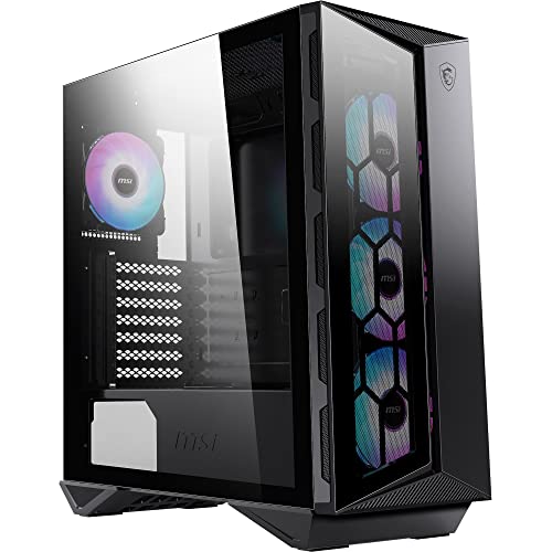 Msi Mpg Gungnir 110R Mid-Tower Case Pc Gaming (Nero, 4 X 120 Mm Ventole Argb, Usb 3.2 Gen2 Type-C, Pannello In Vetro Temperato, Filtro Antipolvere Mag