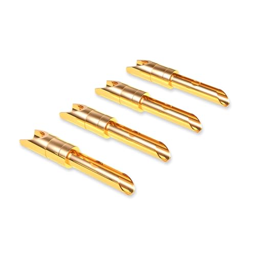 Viablue T6S Contatti A Banana * 24 Carati Placcato Oro Vero Con Contatti A Banana Cava, 4 Pezzi