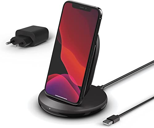 Belkin Boostcharge Supporto Di Ricarica Wireless Da 15 W (Caricabatteria Wireless Qi Rapido Per Iphone, Samsung, Pixel E Altri) - Nero