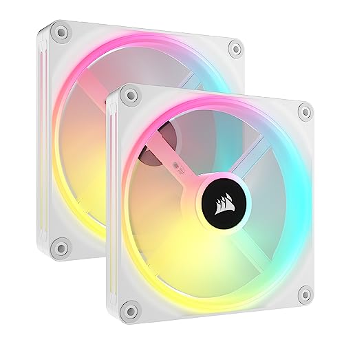 Corsair Icue Link Qx140 Rgb Cupola Magnetica Da 140 Mm Ventole - Doppio Ventole Starter Kit Con Icue Link System Hub - Bianco