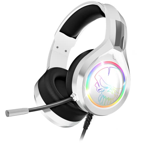 Spirit Of Gamer - Pro H8, Cuffie Gaming Cablato Bianco Rgb Con Microfono, Compatibile Con Ps5, Ps4, Xbox, Switch E Pc, Audio Stereo 2.0, Uscita Usb E
