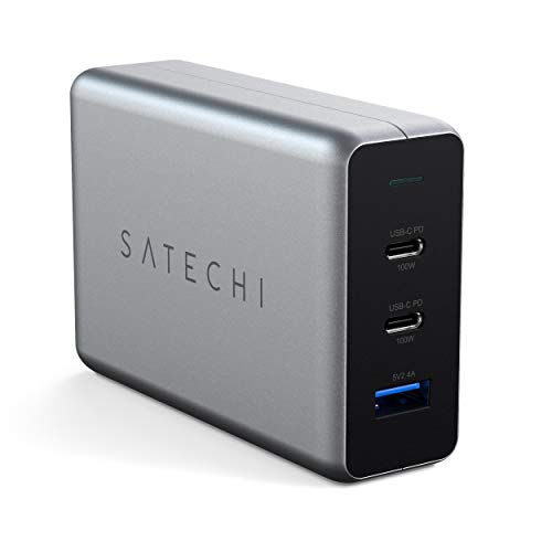 Satechi 100W Caricatore Gan Usb-C Pd Compatto - Tecnologia Gan - Compatibile Con Macbook Pro/Air M2 2022, Macbook Pro M1 2021, Ipad Air M1 2022, Ipad
