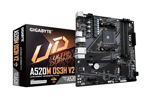 Gigabyte A520M Ds3H V2 (A520, Am4, Matx, Ddr4) (A520M Ds3H V2)