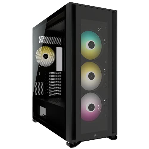 Corsair Icue 7000X Rgb Case Per Pc Intelligente Atx Full-Tower, Tre Pannelli In Vetro Temperato, Quattro Ventole Rgb Da 140 Mm Incluse, Generoso Spazi