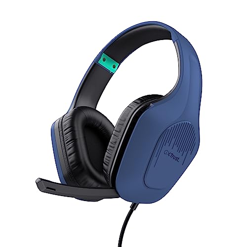 Trust Gaming Gxt 415B Zirox Cuffie Gaming Leggere Con Driver Da 50 Mm Per Pc, Xbox, Ps4, Ps5, Switch, Mobile, Jack Audio 3.5 Mm, Cavo 2M, Cuffie Con M