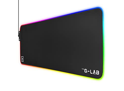 The G-Lab Pad Rubidium - Tappetino Per Mouse Rgb - Tappetino Per Mouse Gaming Xxl - Retroilluminazione Led, Resistente All'Acqua, Tessuto D'Elevata Pr