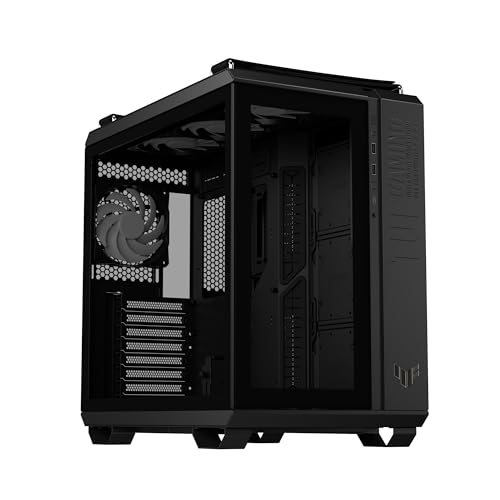 Asus Tuf Gaming Gt502 Plus Tg Argb Black Case Per Pc Gaming, Mid Atx, Doppia Camera, Pannelli Laterali Senza Attrezzi, Usb 3.2 Gen2 Type-C, 4 Ventole