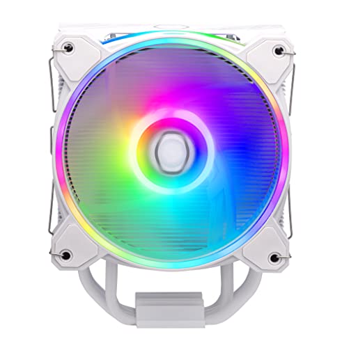 Cooler Master Hyper 212 Halo Cpu Air Cooler - Finitura Alluminio Puro Bianco, 4 Tubi Calore A Contatto Diretto Continuo Con Alette, Argb Mf120 Halo2,