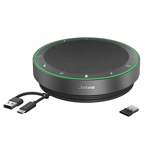 Jabra Speak2 75 Viva Voce Bluetooth Wireless, Adattatore Bluetooth Usb-A, 4 Microfoni Con Cancellazione Del Rumore, Altoparlante Full Range Da 65 Mm -