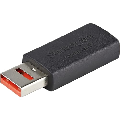 Startech.Com Adattatore Usb Maschio/Femmina Con Ricarica Sicura, Caricatore Usb Tipo A Con Blocco Dati, Portapow Usb (Usbschaamf)