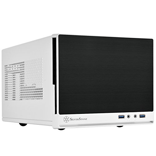 Silverstone Sst-Sg13Wb-Q - Sugo Mini-Itx Compact Computer Cube Case, Pannello Frontale In Plastica Con Placche In Alluminio, Nero Bianco